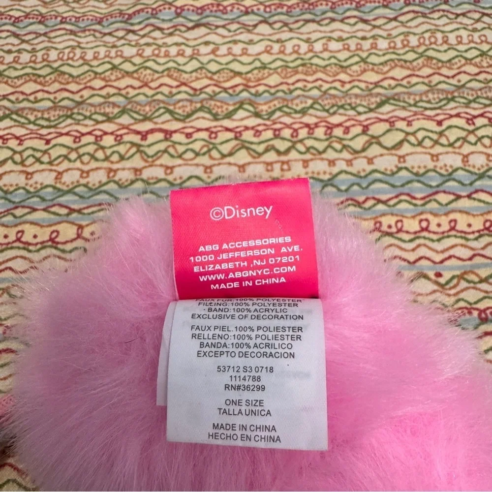 Girls Minnie Mouse Earmuffs Pink and Black Sequin